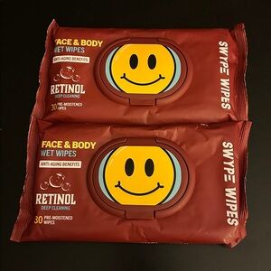 New Swype Wipes Retinol Face & Body Wet Wipes 2 set bundle